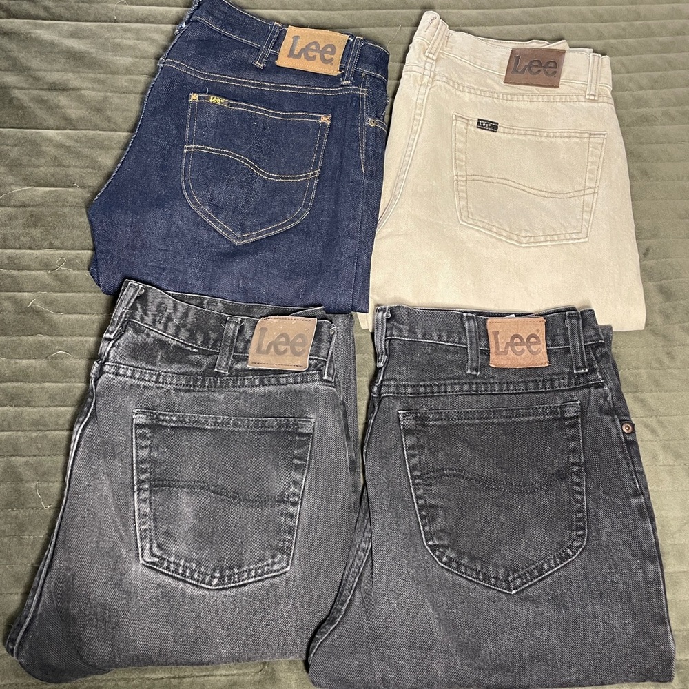 Bulk lot of Vintage Lee straight fit Jeans Blue Cream and Black